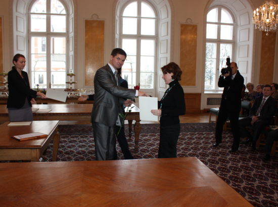 Balti Assamblee medalite üleandmise tseremoonia Toompea lossi Valge saalis